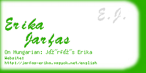 erika jarfas business card